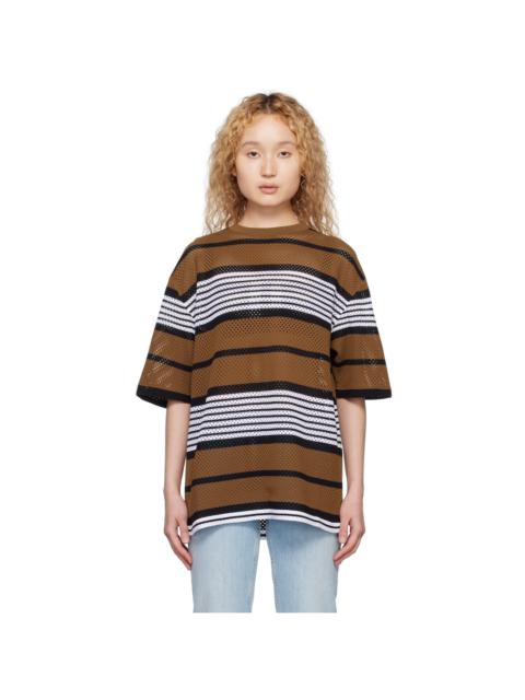Brown Stripe Oversized T-Shirt