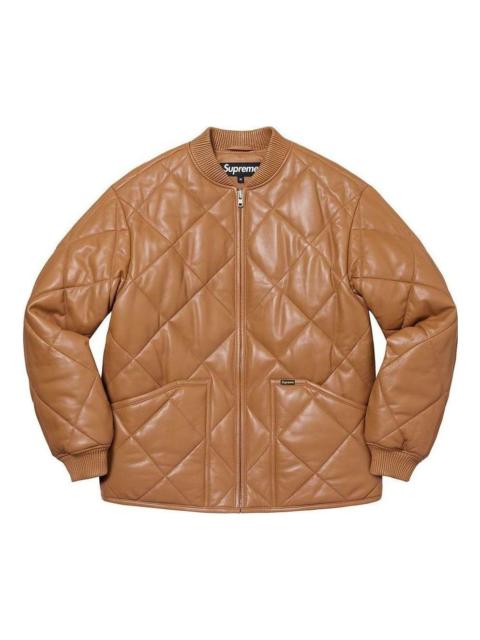 Supreme Quilted Leather Work Jacket 'Brown' SUP-FW22-802