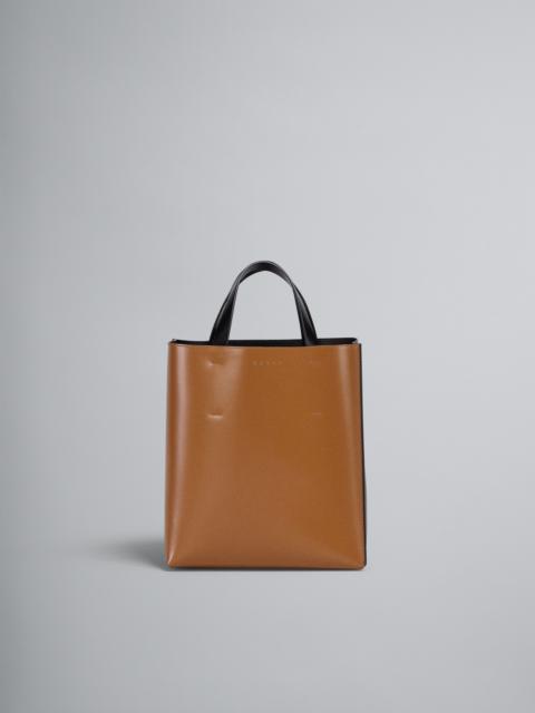 Marni MUSEO SMALL BAG IN BROWN AND BLACK LEATHER