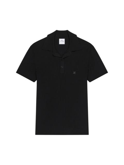 courrèges ribbed polo shirt