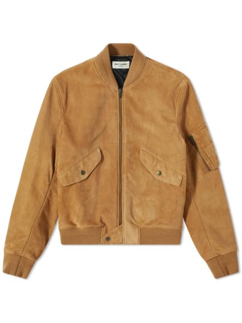 SAINT LAURENT Saint Laurent Suede Bomber Jacket