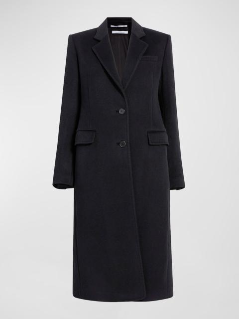Another Tomorrow Cashmere Blend Tailored Peacoat