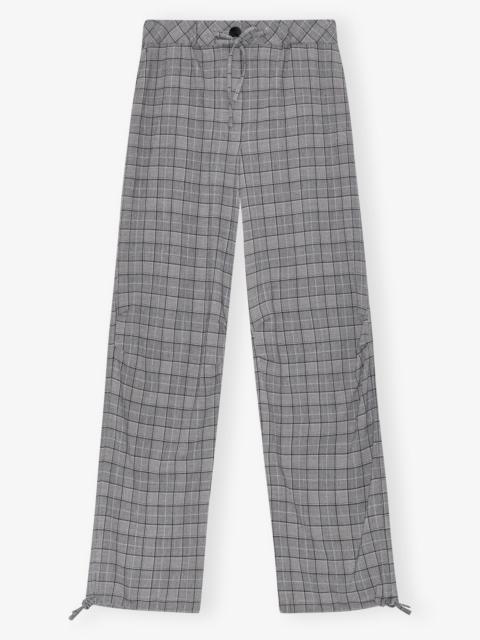 GANNI GANNI X PALOMA ELSESSER CHECK MIX DRAWSTRING TROUSERS