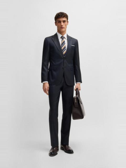 BOSS REGULAR-FIT SUIT IN PATTERNED WOOL AND SILK