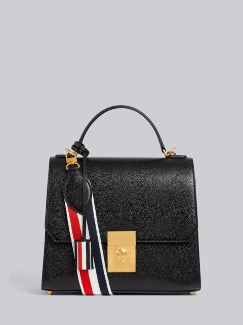 Thom Browne Black Pebbled Calfskin Mrs. Thom Flap Crossbody Bag