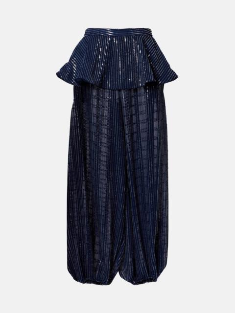 ADRIANA DEGREAS Sequined wide-leg pants