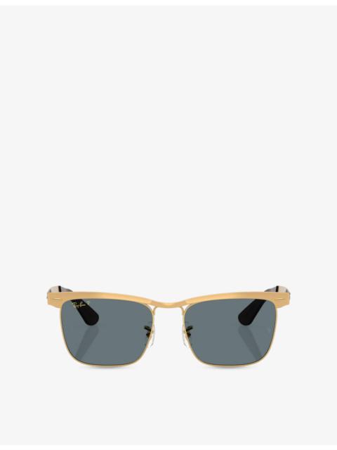 Ray-Ban RB3875 Wayfarer Deluxe Square-Frame Metal Sunglasses