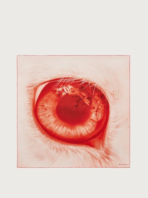 FERRAGAMO EYE PRINT SILK FOULARD