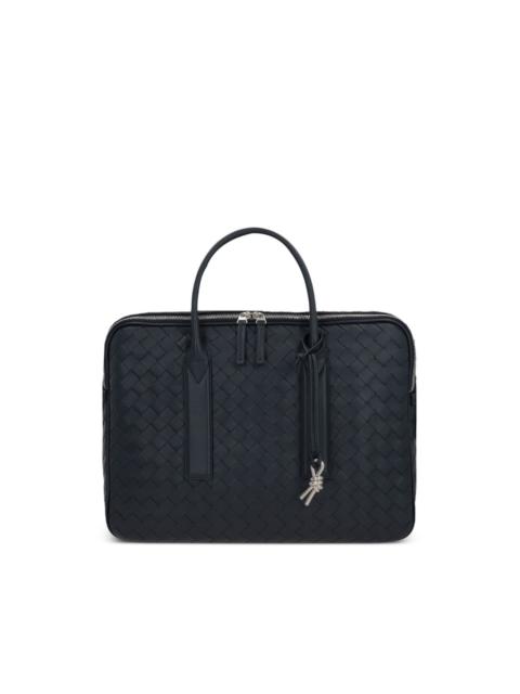 Intrecciato zipped two-way briefcase