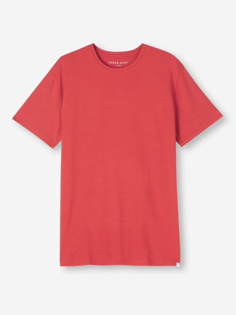 Derek Rose Men's T-Shirt Basel Micro Modal Stretch Paprika