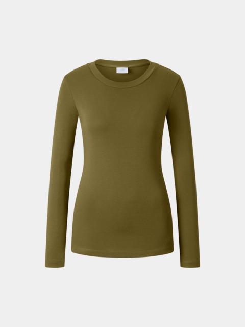 BOGNER Nikini Cotton Long-Sleeve Shirt in Olive