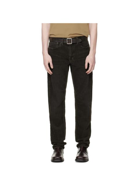 RRL by Ralph Lauren Black Slim Fit Corduroy Trousers