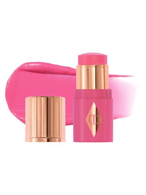 Charlotte Tilbury Mini Unreal Lip + Cheek Glow Blush Stick with Hyaluronic Acid