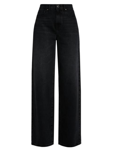 BRANDON MAXWELL Women's Callan Denim High-Rise Wide-Leg Jeans - Vintage Black