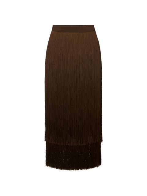 ELISABETTA FRANCHI fringed midi skirt