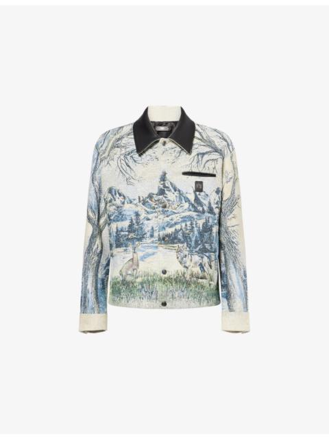 AMIRI Mountain Graphic-Print Cotton Blend Blouson Jacket