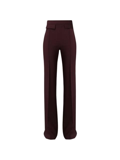 ELISABETTA FRANCHI logo-embroidered crepe trousers
