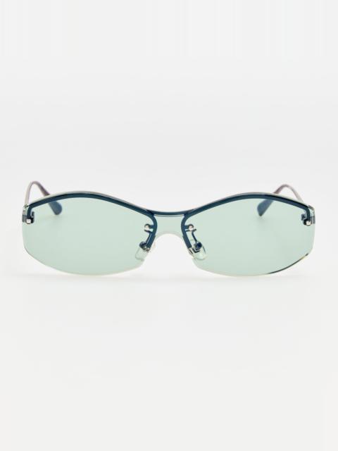 LINDA FARROW Miami Sunglasses in Nickel