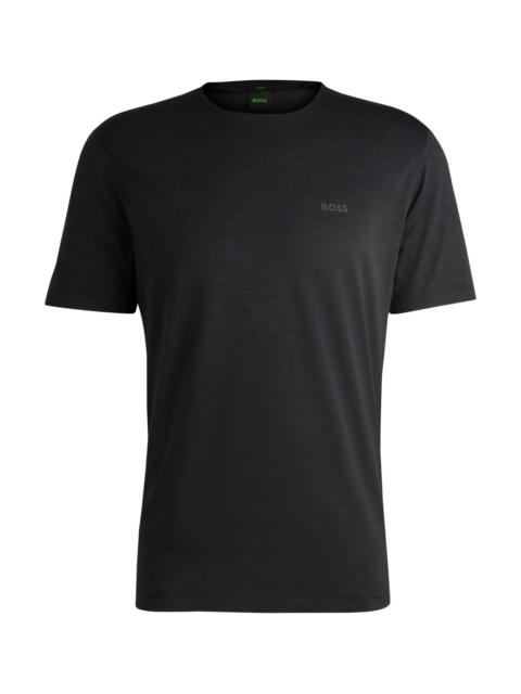 BOSS QUICK-DRY STRETCH-JERSEY T-SHIRT WITH DECORATIVE REFLECTIVE ARTWORK