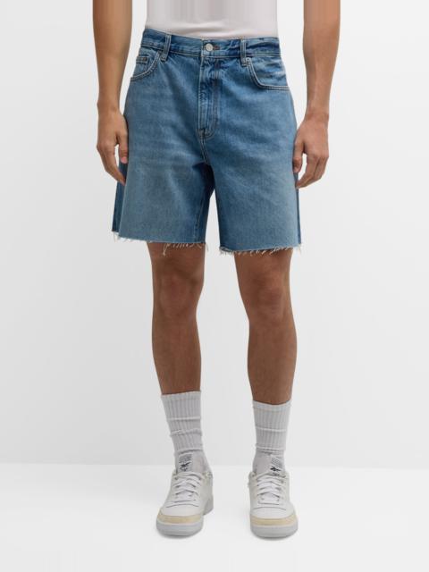 FRAME Men's Vintage Raw-Hem Denim Shorts