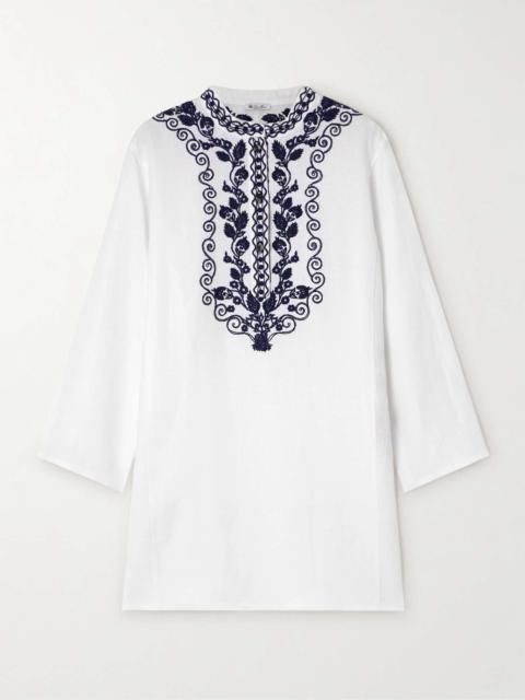 Embroidered linen blouse