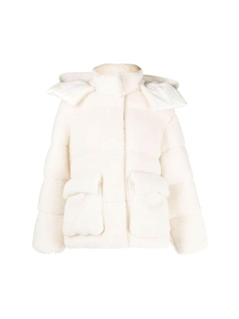 Off-White Arrows fleece-texture puffer jacket