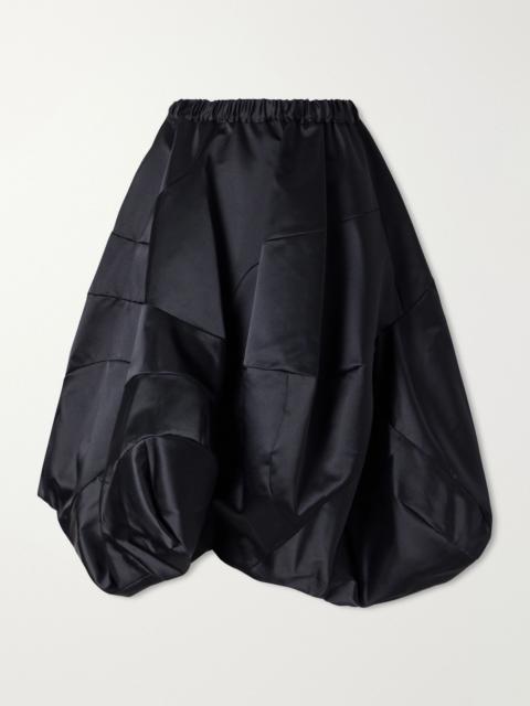 Comme Des Garçons Gathered satin midi skirt Black