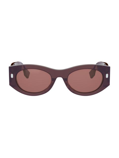 FENDI Women's Fendi Roma 52MM Oval Sunglasses - Red And Bordeaux