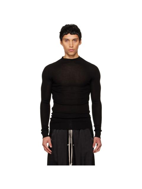 Rick Owens Black Temple Ribbed Tabard Turtleneck