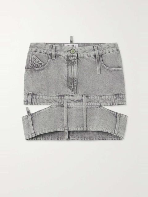 THE ATTICO Cutout denim mini skirt