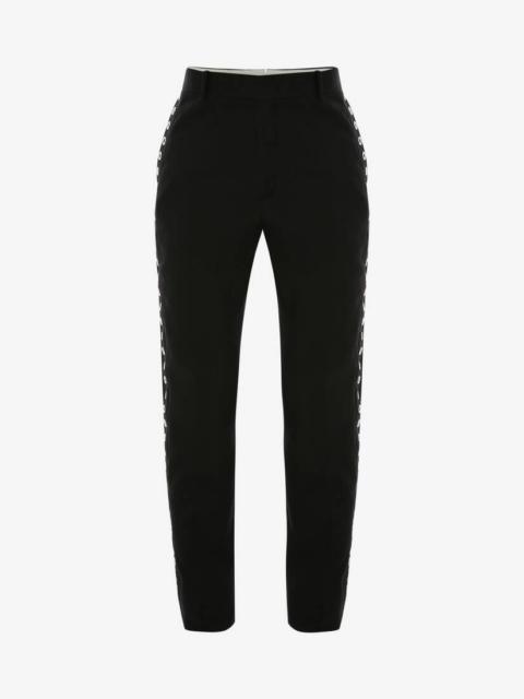 Alexander McQueen Men's Eyelets Cigarette Trousers in Black