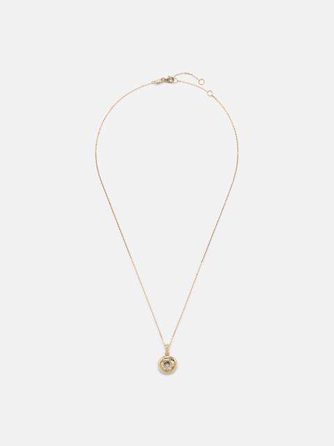 STONE AND STRAND Bagel Brunch 14kt gold pendant necklace with diamonds