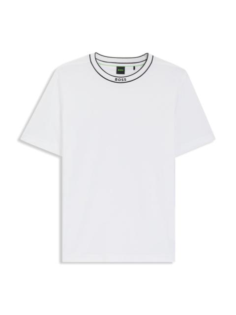 BOSS COTTON T-SHIRT WITH LOGO CREW NECK