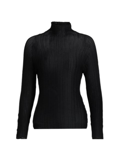 ISSEY MIYAKE Women's Grid Pleat Top - Black
