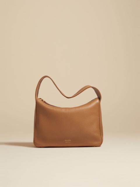 KHAITE The Small Elena Bag in Nougat Pebbled Leather
