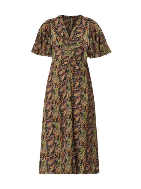 Shoshanna Women's Drew Paisley Cocktail Dress - Jet Teal Rust Multi
