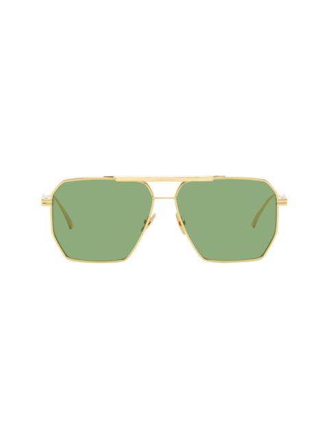 Bottega Veneta Gold Classic Aviator Sunglasses