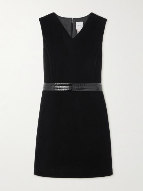 PATOU Vinyl-trimmed Wool-blend Mini Dress