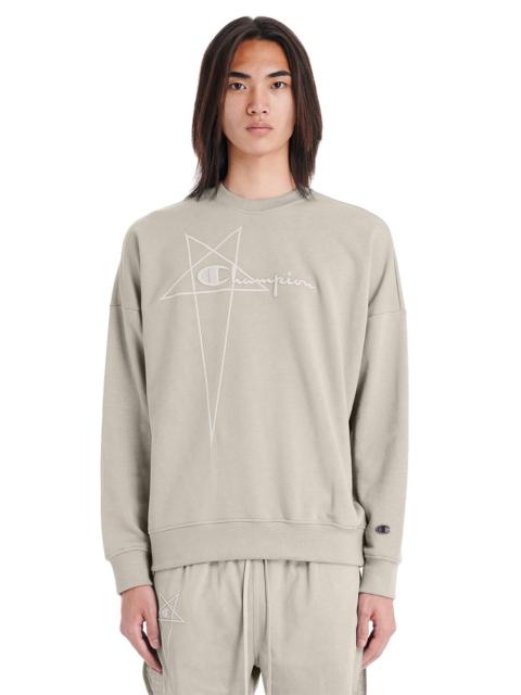 Rick Owens + Champion Logo-Embroidered Organic Cotton-Jersey Sweatshirt