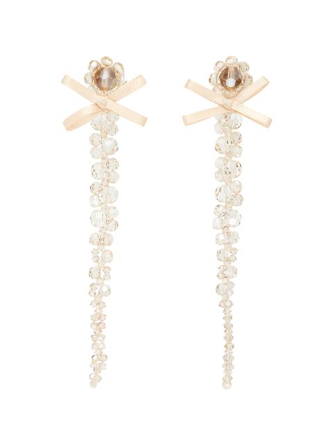 Simone Rocha Petite Bow Drip Crystal Earrings