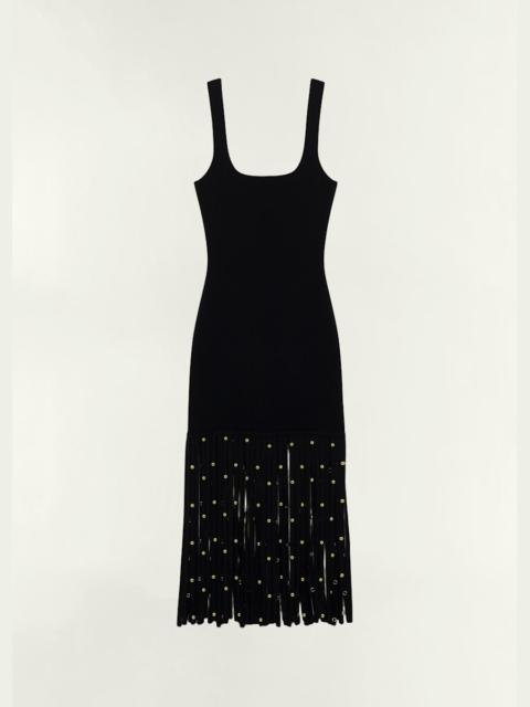 SIMKHAI Romelia Fringe Knit Midi Dress