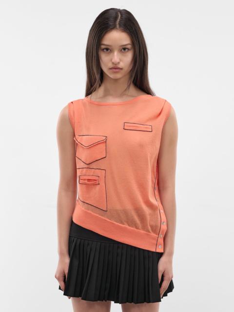 Kiko Kostadinov Asymmetric Kreiner Contrast Stitch Tank