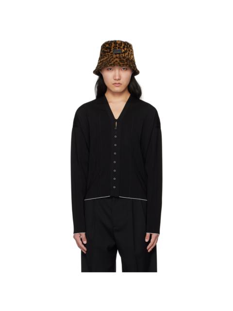 Black Les Sculptures 'Le cardigan plissé' Cardigan