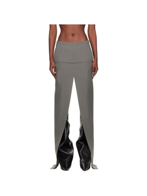 Rick Owens Gray Concordians Sliced Maxi Skirt