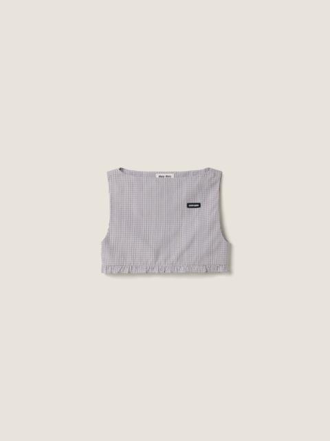 Miu Miu Checked poplin crop top