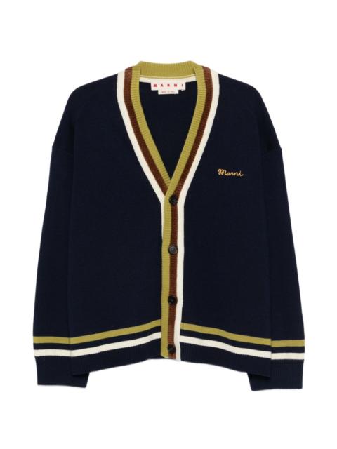 Marni embroidered striped cardigan