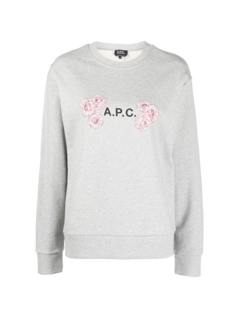 floral logo-print sweatshirt