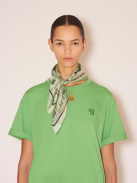 Nanushka SHOUL - Silk printed scarf - Green Totem