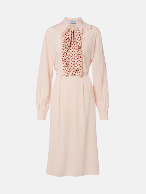 Prada Belted polka-dot silk midi dress