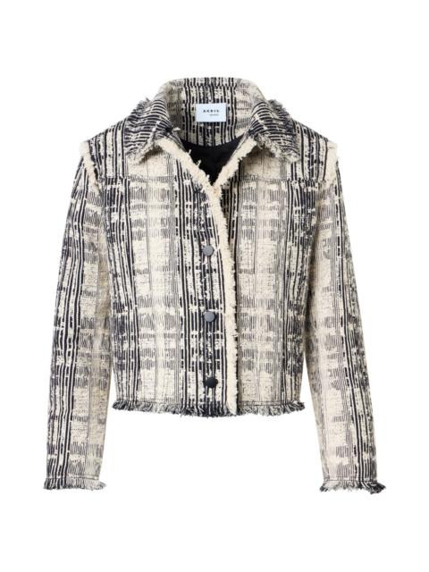AKRIS Women's Textured Raw Cotton Denim Jacket - Black Ivory